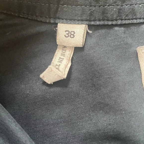 Sandro Paris Cotton Navy Blue Button Down Shirt Classic Size 38 6 Preppy Capsule - Picture 4 of 6